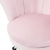 Close-up of a pink velvet office chair seat and back. Náhled obrázku produktu