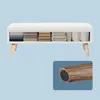 Banc de rangement en lin avec pieds en bois - Assise Voir les images du produit 4