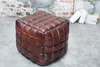 Design Echtleder Hocker RIDER braun Sitzhocker Fußhocker Produktbild-Vorschau 4