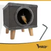 Maison pour chat sur pattes avec griffoir Voir les images du produit 10