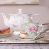 Clayre & Eef Tasse mit Untertasse 160 ml Grün Rosa Produktbild-Vorschau 3