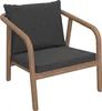A single lounge chair with dark gray cushions on a white background. Produktbild-Vorschau