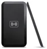 A black wireless charger is shown from the side and front. Produktbild-Vorschau