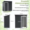 Metalowa szopa ogrodowa COSTWAY 163x86cm, szopa narzędziowa Podgląd zdjęcia produktu 3