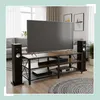 Relaxdays TV-Lowboard, 4 Fächer, offenes TV-Regal bis 60 Produktbild-Vorschau 5