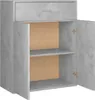 A close-up view of an open gray cabinet with one drawer. Anteprima dell’immagine prodotto