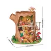A 3D wooden puzzle of a fairytale tree house, with detailed interior. Podgląd zdjęcia produktu