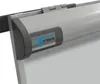 A close-up view of the corner of a whiteboard or flipchart, showing the branding and a hinge mechanism. Produktbild-Vorschau