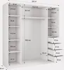 A diagram showing the dimensions of a wardrobe. Produktbild-Vorschau