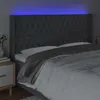 vidaXL LED Kopfteil Dunkelgrau 183x16x118/128 cm Stoff Produktbild-Vorschau 4