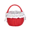 Roter Einkaufskorb / Geschenkkorb aus Weide 42x34 H23/36 Produktbild-Vorschau 2