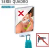 A man shaving in a mirror with a red cross and green checkmark indicating correct and incorrect actions, and a symbol indicating no drilling required. Anteprima dell’immagine prodotto