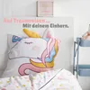 Kinder Bettwäsche Set 135x200 80x80 cm süße Unicorn Einhorn Produktbild-Vorschau 3