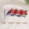 Hamamtuch Set 2 Stück kariert blau und rot Saunatuch Produktbild-Vorschau 4