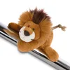 A plush toy lion is draped over a metallic pole. Podgląd zdjęcia produktu