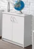 Kommode - Weiß matt - 74 x 86 cm - 2 Türen - 2 Einlegeböden Produktbild-Vorschau 4
