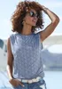 LASCANA Shirttop blau bedruckt Größe 44/46 Produktbild-Vorschau 3