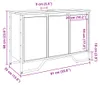 vidaXL Mobiletto nero 91x35x60 cm Materiale a base di legno Anteprima dell’immagine prodotto 8