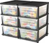 A set of two stackable plastic drawer units filled with colorful building blocks. Podgląd zdjęcia produktu