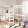 vidaXL Hochbett mit Schreibtisch & Leiter Weiß 160x200 cm Produktbild-Vorschau 2
