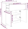 vidaXL Příborník betonový šedý 60x30x70 cm odvozený výrobek Náhled obrázku produktu 8