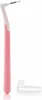 A pink and white interdental brush with a clear plastic cap, isolated on a white background. Voir les images du produit