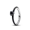 Black Chakra Heart Ring aus 925er Silber mit Emaille von Produktbild-Vorschau 1