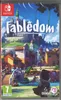 The image shows the front cover of a Nintendo Switch game case for 'Fabelwesen'. The artwork depicts a colorful, stylized town with a castle in the background and a character in the foreground pointing towards the town. Produktbild-Vorschau
