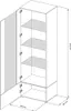 Komodee, Vitrine Schrank Alessandria, Weiß/Weiß, Breite Produktbild-Vorschau 3
