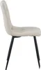 Side view of a beige upholstered dining chair with black metal legs, shown against a white background. Produktbild-Vorschau