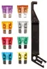 A set of automotive fuses and a fuse puller tool against a white background. Anteprima dell’immagine prodotto