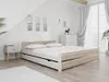 A bedroom with a bed, nightstand, and dresser. Podgląd zdjęcia produktu