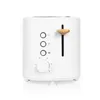 A white toaster with a wooden lever is shown against a white background. Anteprima dell’immagine prodotto