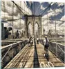 Bilder auf glas - Amerika brooklyn brücke bau - 70x70cm - Produktbild-Vorschau 1