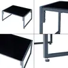A collage of four images showing different views of a black coffee table with a gray metal frame. Anteprima dell’immagine prodotto