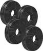 A group of four black, circular carbon filters arranged in a slightly overlapping formation against a white background. Produktbild-Vorschau