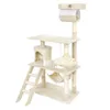 Arbre à chat beige / blanc Sisal 141cm Arbre d’escalade Voir les images du produit 4