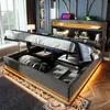 A modern bedroom with a bed featuring integrated storage and lighting. Náhled obrázku produktu