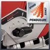 A close-up view of a power tool's control panel, featuring adjustment levers and informative text labels. Produktbild-Vorschau