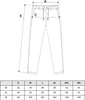 A diagram showing a size chart for pants. Produktbild-Vorschau