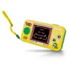 A yellow handheld gaming console with a screen displaying a game, a green joystick, and buttons. Náhled obrázku produktu