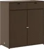 A brown poly rattan garden cabinet with two drawers and two doors. Anteprima dell’immagine prodotto