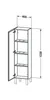 Halbhochschrank L-CUBE 400x243x1320mm Ans links basalt matt Produktbild-Vorschau 2