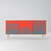 A three-door sideboard with a graphic design on the doors, shown against a plain white background. Anteprima dell’immagine prodotto
