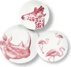 Three plates with animal illustrations are arranged on a white background. Podgląd zdjęcia produktu