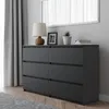 Kommode Schubladenkommode Schwarz Matt 100 cm mit 6 Produktbild-Vorschau 3