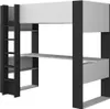 Lit surélevé avec bureau - 90 x 200 cm - Blanc & Anthracite Voir les images du produit 5