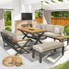 Merax Gartenmöbel Set mit X-Design und Metallrahmen, Produktbild-Vorschau 6