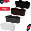 A collage of four balcony planters in different colors (black, brown, gray, and white) arranged vertically against a blueprint-like background. Voir les images du produit