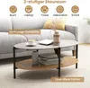 Ovale Couchtisch mit 2 Ablageflächen, Beistelltisch mit Produktbild-Vorschau 4